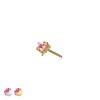 316L SURGICAL STEEL THREADLESS PUSH IN PINK HEART DAGGER CROSS TOP PART
